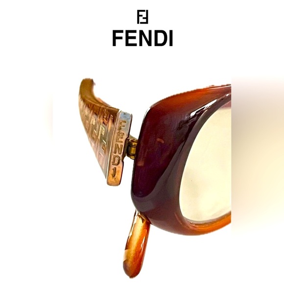 FENDI F935 51•16 621 135 Women’s Eyeglasses Brwn Gradient Oval frame FF on sides - Picture 1 of 10